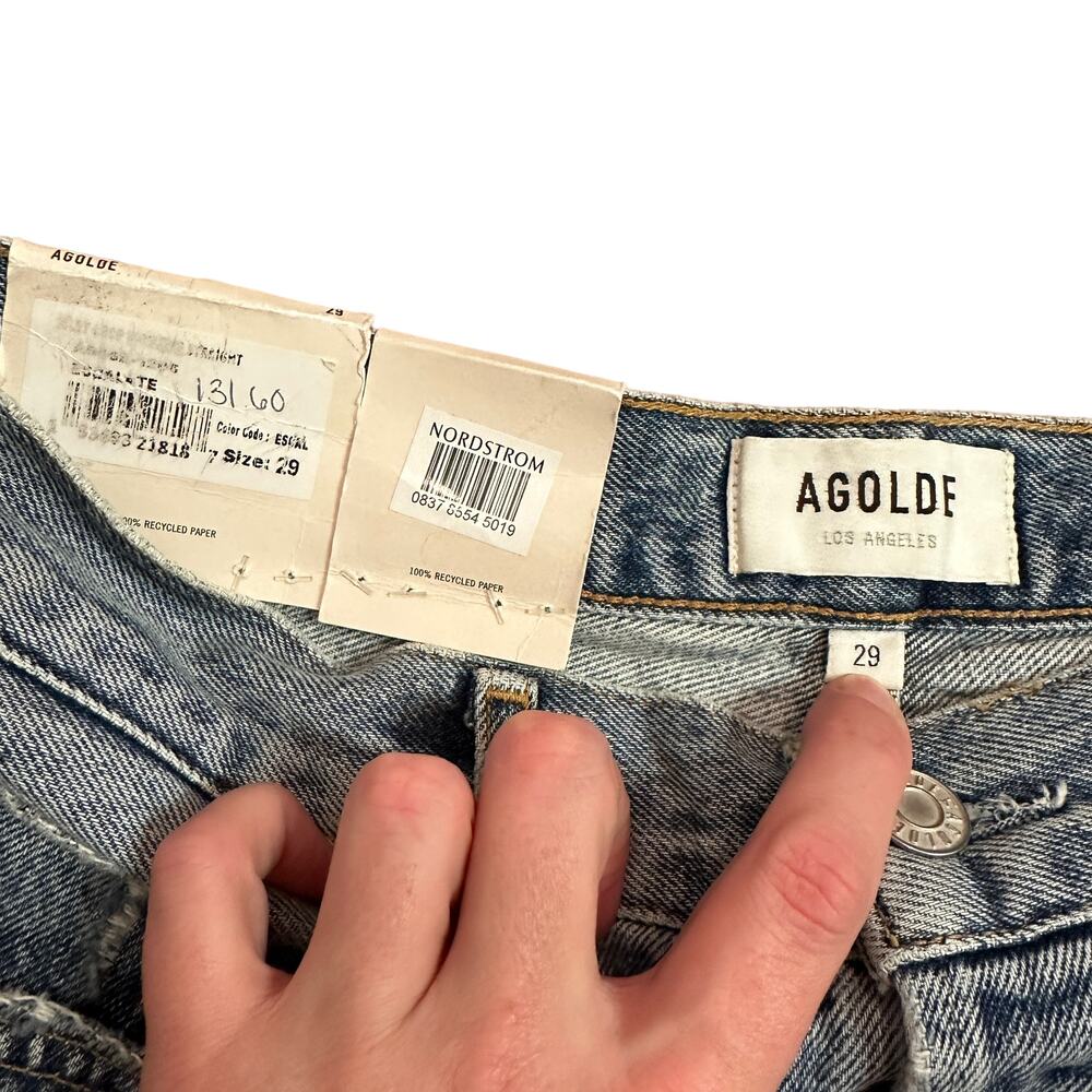 NEW AGOLDE Riley Straight Crop Jeans Distressed - Picture 4 of 8